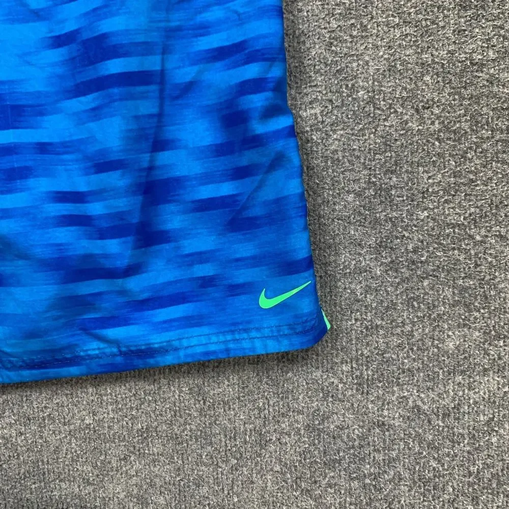 Nike Swim Shorts Mens XXL Blue Water Camo Brief Lined Beach Surf Drawstring Tie